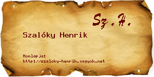 Szalóky Henrik névjegykártya