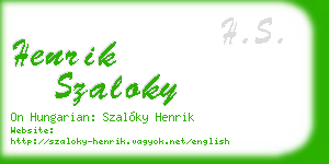 henrik szaloky business card