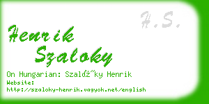 henrik szaloky business card